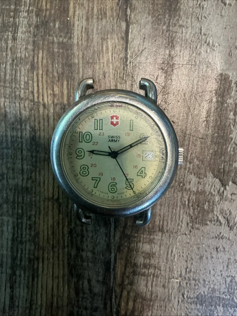 VTG Swiss Army Quartz Men's Calvary Wristwatch Watch Creme Dial